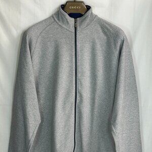 Bobby Jones Men's Cotton Mock Neck Full Zip Long Sleeves Sweatshirt - Gray - XL